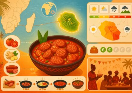 découvrez le rougail saucisse réunionnais, la recette authentique avec sa sauce tomate-gingembre épicée, un plat traditionnel de l'île qui réveille les papilles et fait tout un repas.