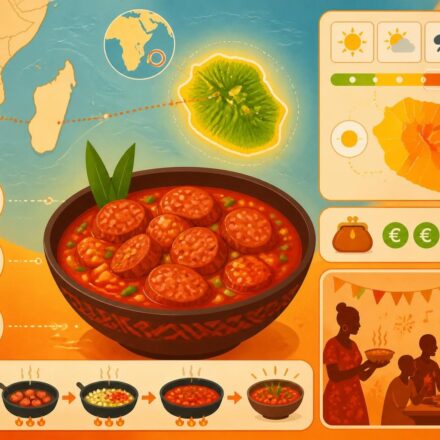 Rougail saucisse réunionnais : la vraie sauce tomate-gingembre de l’île qui fait tout un repas découvrez le rougail saucisse réunionnais, la recette authentique avec sa sauce tomate-gingembre épicée, un plat traditionnel de l'île qui réveille les papilles et fait tout un repas.