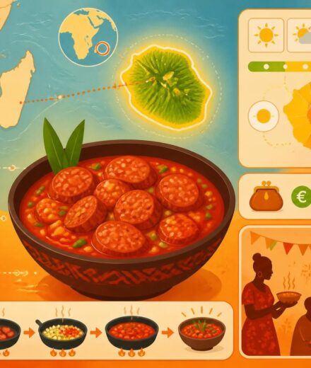 Rougail saucisse réunionnais : la vraie sauce tomate-gingembre de l’île qui fait tout un repas découvrez le rougail saucisse réunionnais, la recette authentique avec sa sauce tomate-gingembre épicée, un plat traditionnel de l'île qui réveille les papilles et fait tout un repas.