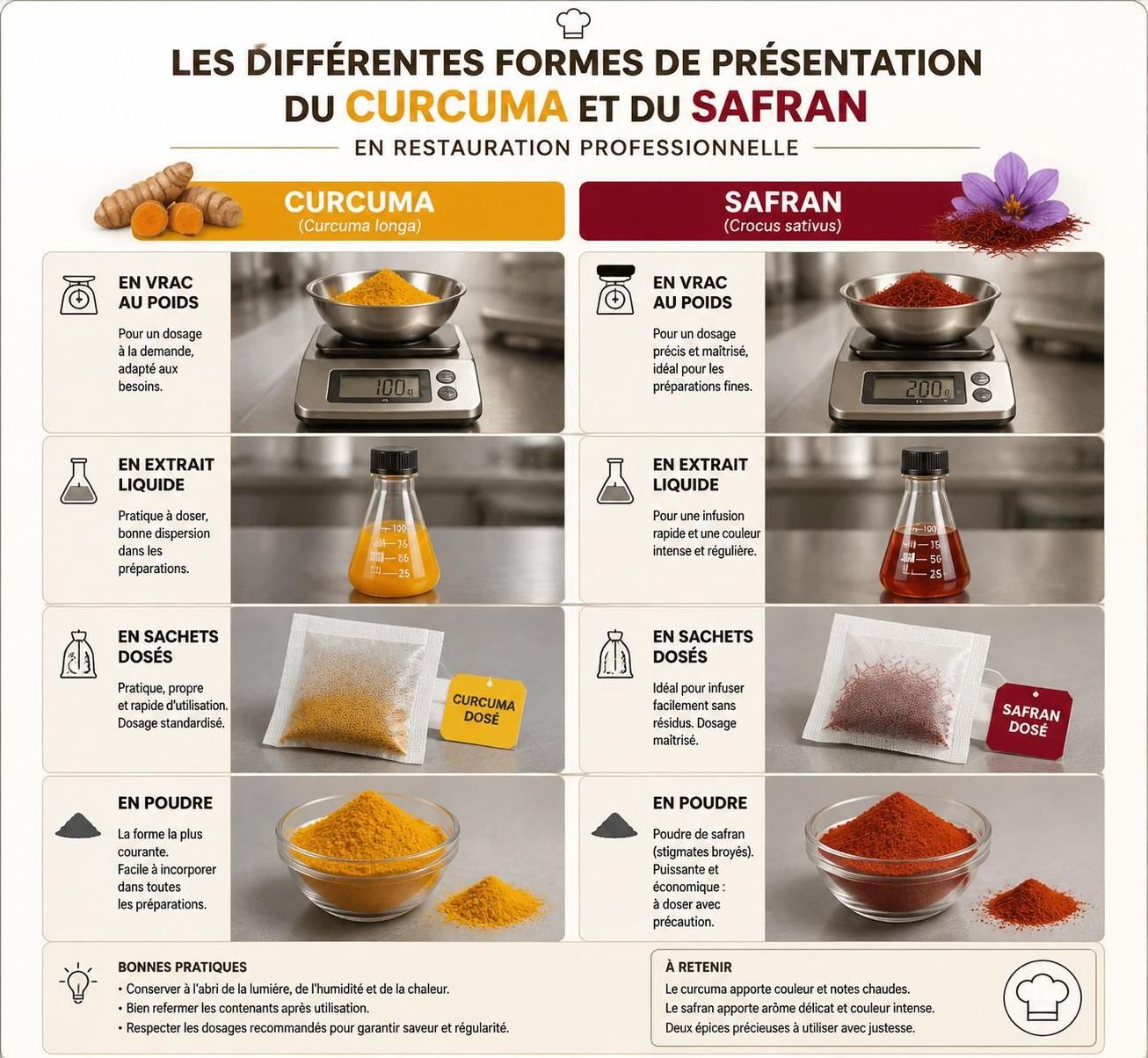 découvrez les différences entre le safran et le curcuma, ces deux colorants dorés aux saveurs et usages bien distincts en cuisine.