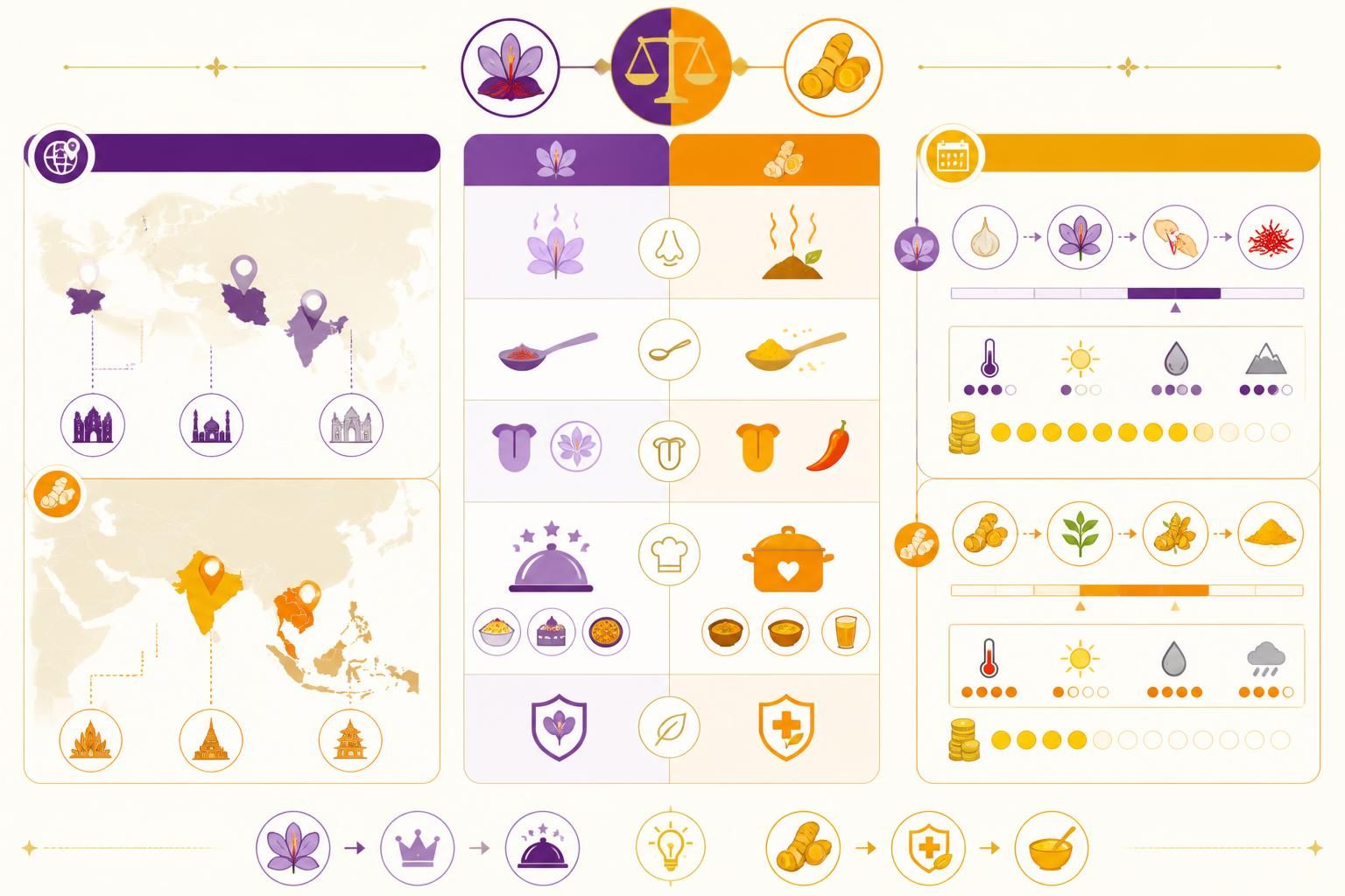 découvrez les différences entre le safran et le curcuma, deux colorants naturels dorés aux goûts et usages bien distincts en cuisine et médecine.
