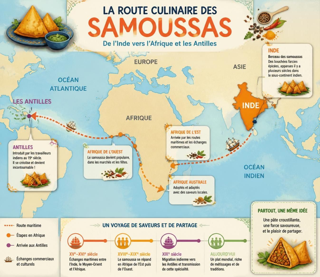 découvrez nos samoussas maison, une farce épicée aux saveurs authentiques qui vous emmène en voyage entre l'inde, l'afrique et les antilles.