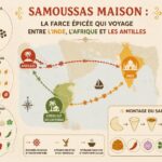 découvrez nos samoussas maison, une farce épicée aux saveurs authentiques qui voyage entre l'inde, l'afrique et les antilles, pour un délice exotique à chaque bouchée.