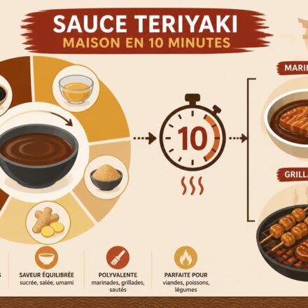 découvrez notre recette rapide de sauce teriyaki maison en dix minutes avec seulement 4 ingrédients. parfaite pour sublimer vos grillades et marinades, elle transforme vos plats en délices savoureux.
