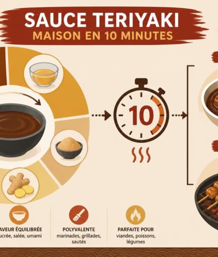 découvrez notre recette rapide de sauce teriyaki maison en dix minutes avec seulement 4 ingrédients. parfaite pour sublimer vos grillades et marinades, elle transforme vos plats en délices savoureux.