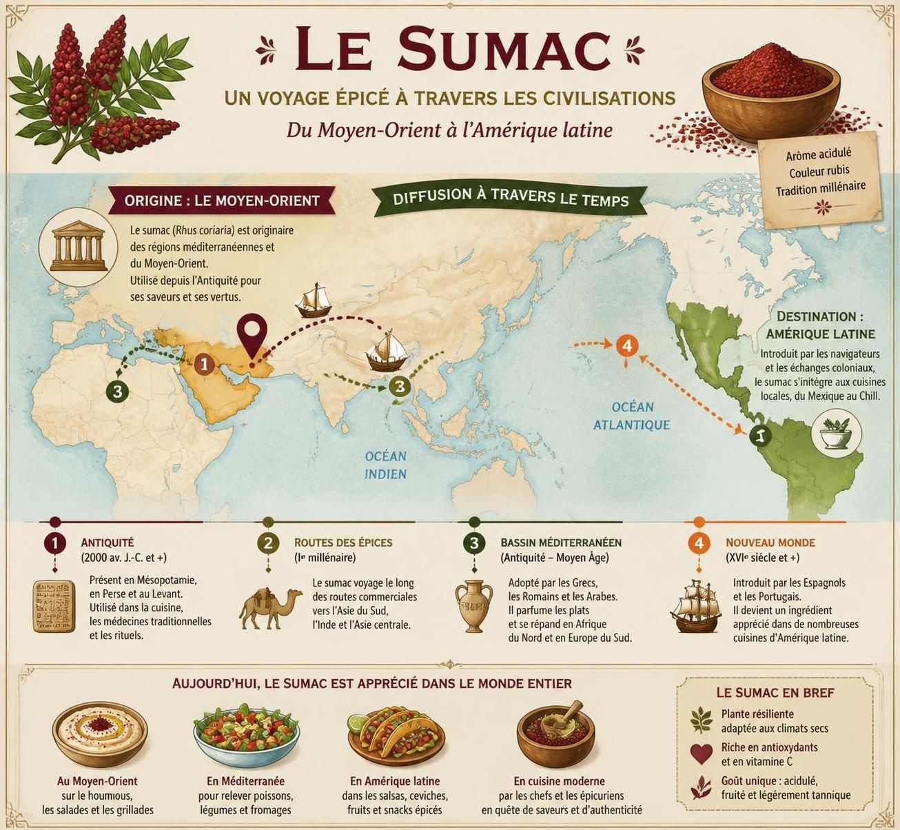 découvrez le sumac, cette épice acidulée idéale pour sublimer vos plats latinos et du moyen-orient avec une touche unique et savoureuse.