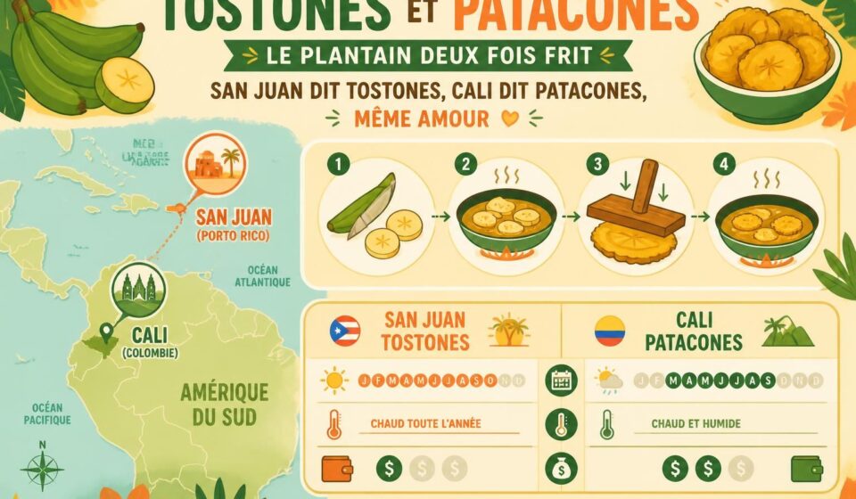 découvrez les tostones et patacones, ces délicieuses spécialités à base de plantain deux fois frits, incontournables à san juan et cali, où le même amour pour ce plat réunit les saveurs caribéennes et colombiennes.