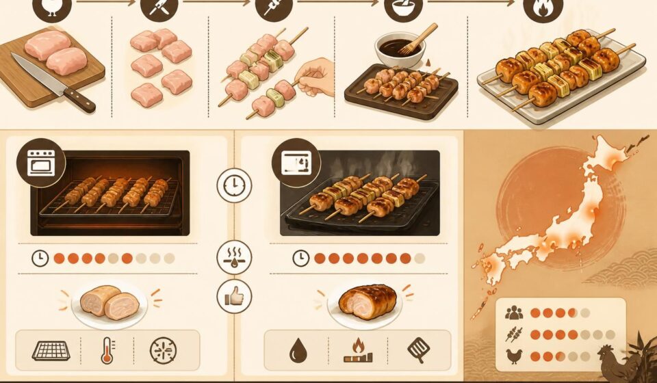découvrez comment préparer de délicieuses brochettes de yakitori de poulet, grillées à la perfection au four ou sur plancha, pour un repas japonais savoureux et facile à réaliser.