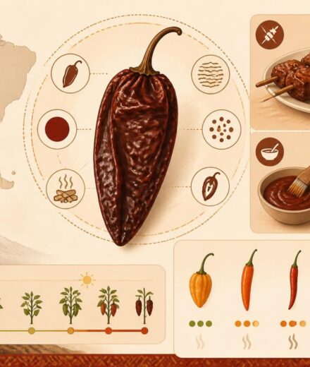 Ají panca : le piment fumé péruvien sans lequel l’anticucho et les marinades andines n’ont pas leur goût découvrez l'ají panca, le piment fumé péruvien essentiel pour rehausser le goût authentique des anticuchos et des marinades traditionnelles andines.