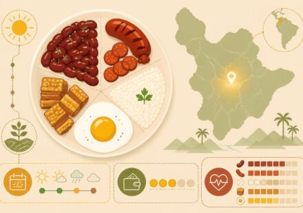 Bandeja paisa de Medellín : haricots, chorizo, riz, chicharrón et oeuf sur le plat — tout en une assiette découvrez la bandeja paisa de medellín, un plat traditionnel colombien composé de haricots, chorizo, riz, chicharrón et œuf sur le plat, réunis dans une assiette savoureuse et généreuse.
