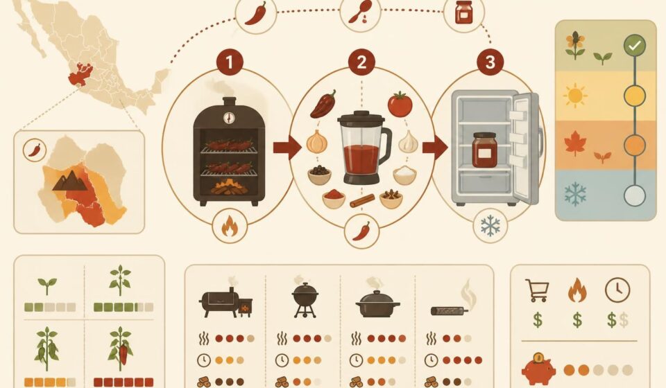 découvrez comment préparer une sauce chipotle maison en fumant des jalapeños et apprenez à les conserver durablement au réfrigérateur pour en profiter toute l'année.