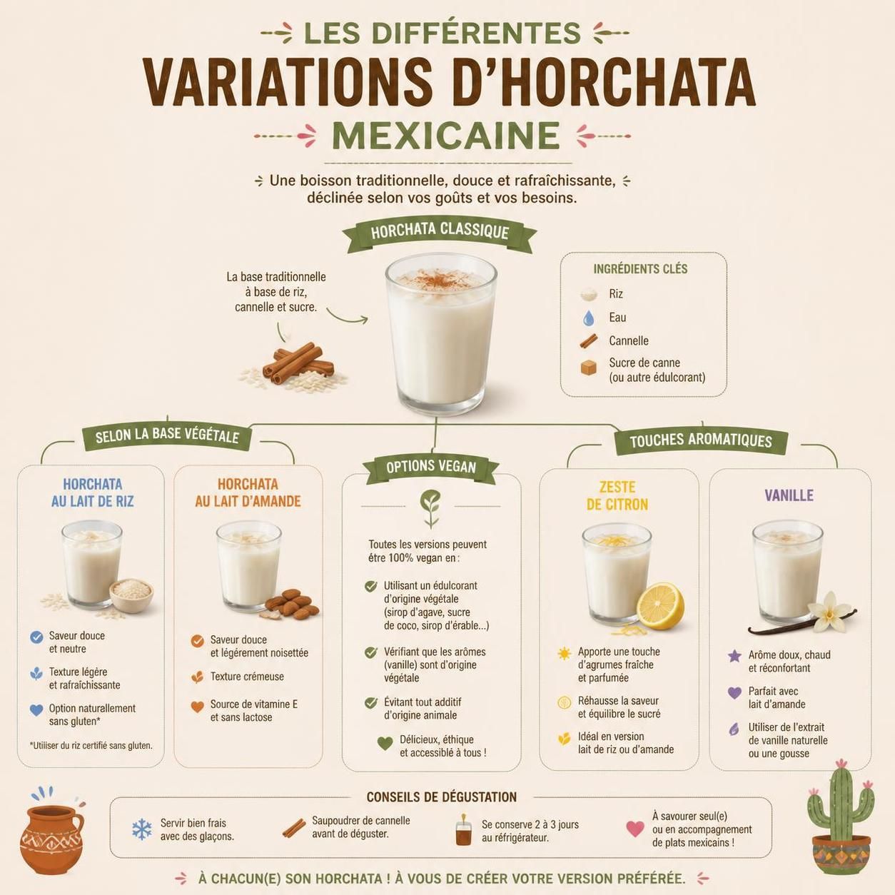 découvrez comment préparer facilement la horchata mexicaine, ce lait de riz à la cannelle typique des vendeurs de rue, en une nuit seulement dans votre frigo.