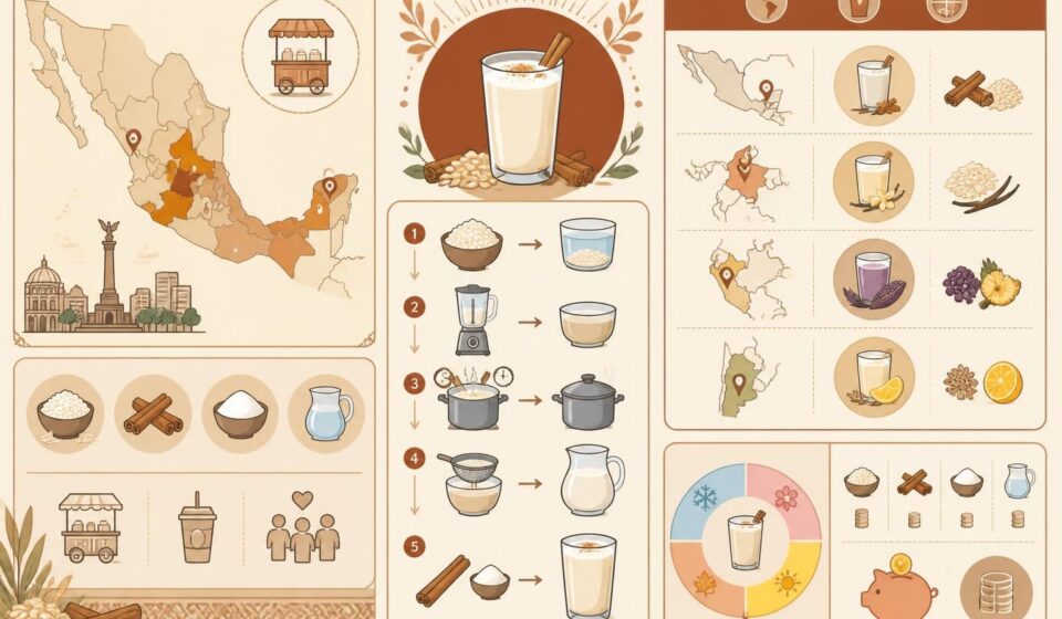 découvrez la recette facile de l'horchata mexicaine, ce lait de riz à la cannelle traditionnel des vendeurs de rue, à préparer en une nuit au réfrigérateur pour un goût authentique et rafraîchissant.
