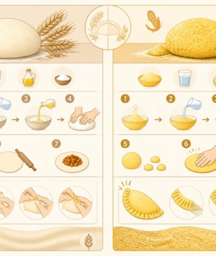 découvrez notre recette de masa maison, en pâte de blé ou de maïs, idéale pour des empanadas savoureuses et bien fermées, pour des chaussons qui ne s'ouvrent pas à la cuisson.