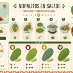 découvrez comment préparer des nopalitos en salade, les raquettes de cactus typiques d'oaxaca, sans épines, pour un plat frais et authentique comme au marché mexicain.