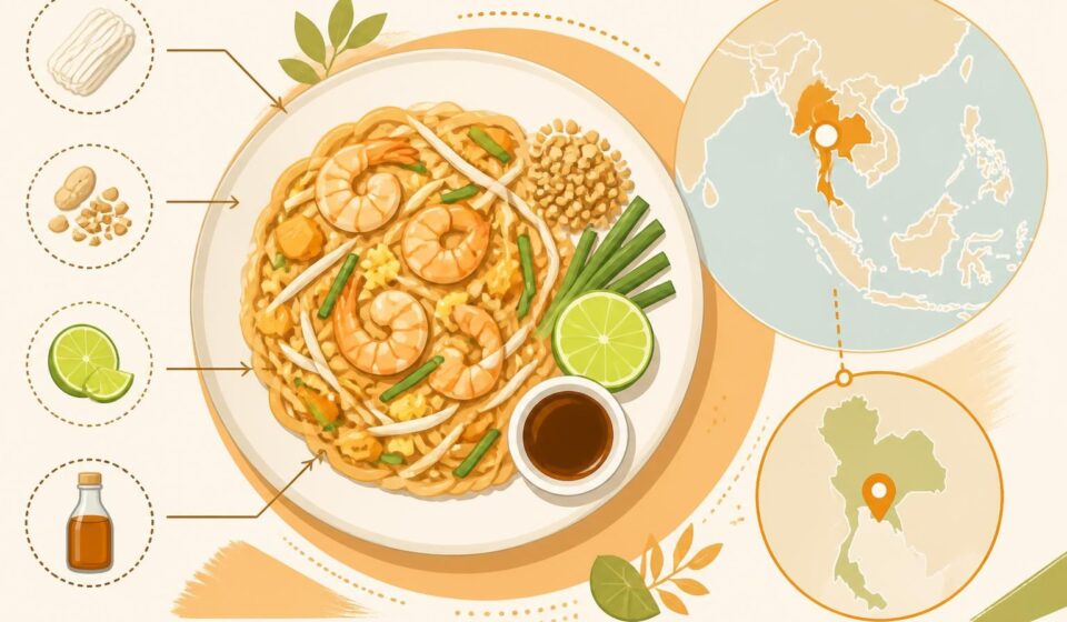 découvrez notre recette authentique de pad thaï maison : nouilles de riz sautées garnies de cacahuètes, citron frais et sauce poisson, pour un goût comme à bangkok.