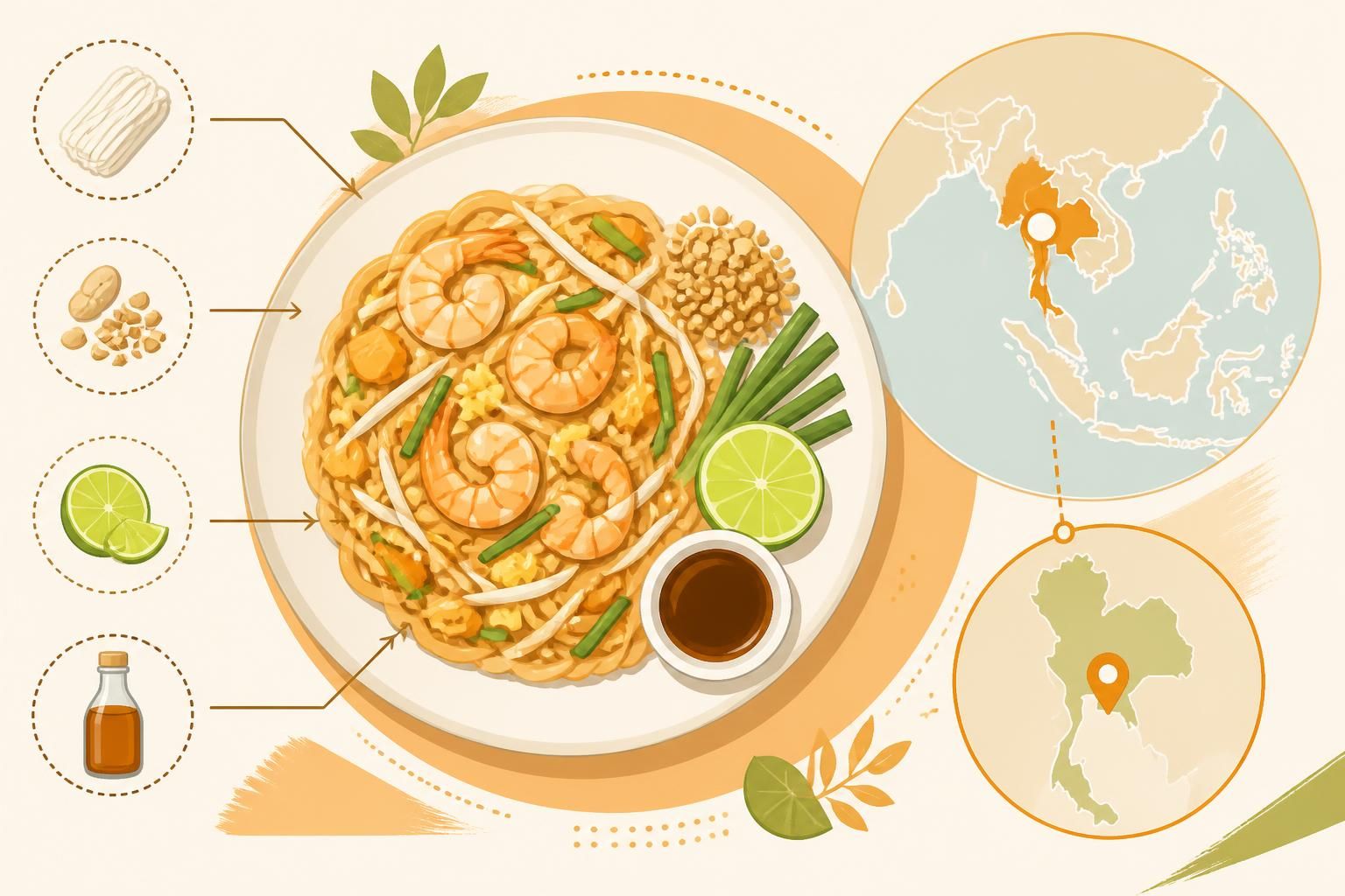 découvrez notre recette authentique de pad thaï maison : nouilles de riz sautées garnies de cacahuètes, citron frais et sauce poisson, pour un goût comme à bangkok.