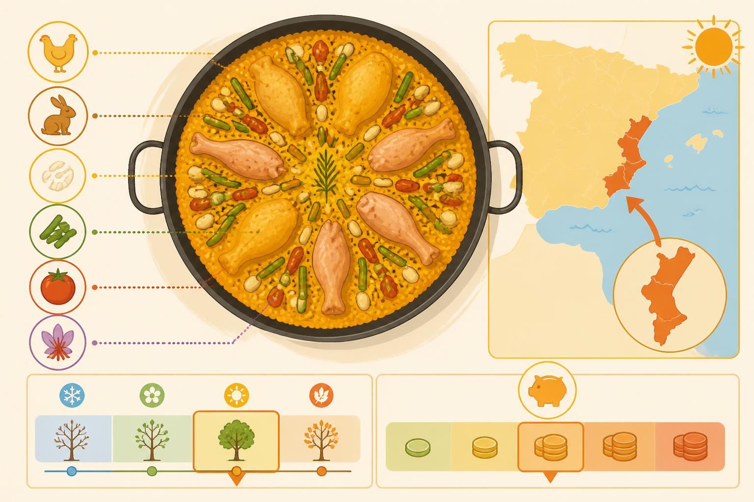 découvrez la recette authentique de la paella valenciana, un plat traditionnel espagnol à base de poulet, lapin, riz safrané, sans fruits de mer. simple et savoureuse, elle vous transporte au cœur de valence.