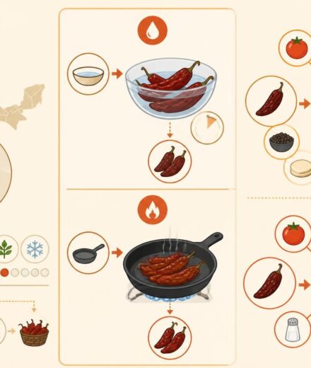 Piment guajillo : comment l’hydrater, le torréfier et l’intégrer dans les moles et salsas mexicains découvrez comment hydrater et torréfier le piment guajillo pour sublimer vos moles et salsas mexicains avec des saveurs authentiques et équilibrées.