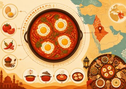 Shakshuka : œufs pochés en sauce tomate épicée — le plat du Moyen-Orient qui nourrit toute une table découvrez la shakshuka, un plat traditionnel du moyen-orient composé d'œufs pochés dans une sauce tomate épicée, parfait pour partager en famille ou entre amis.