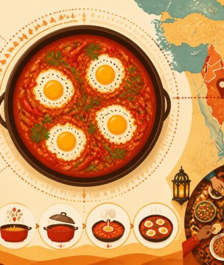 Shakshuka : œufs pochés en sauce tomate épicée — le plat du Moyen-Orient qui nourrit toute une table découvrez la shakshuka, un plat traditionnel du moyen-orient composé d'œufs pochés dans une sauce tomate épicée, parfait pour partager en famille ou entre amis.