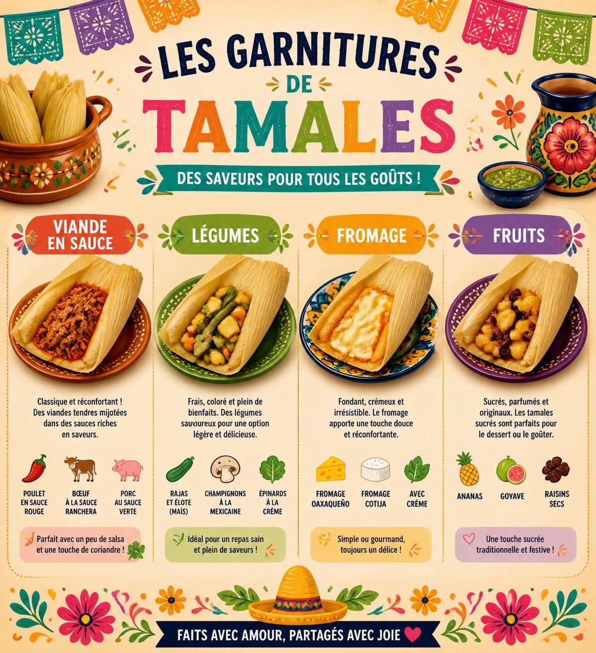 découvrez le grand rituel mexicain des tamales maison : préparez une masa savoureuse, une farce généreuse, et maîtrisez la cuisson vapeur traditionnelle en feuilles de maïs pour un résultat authentique.