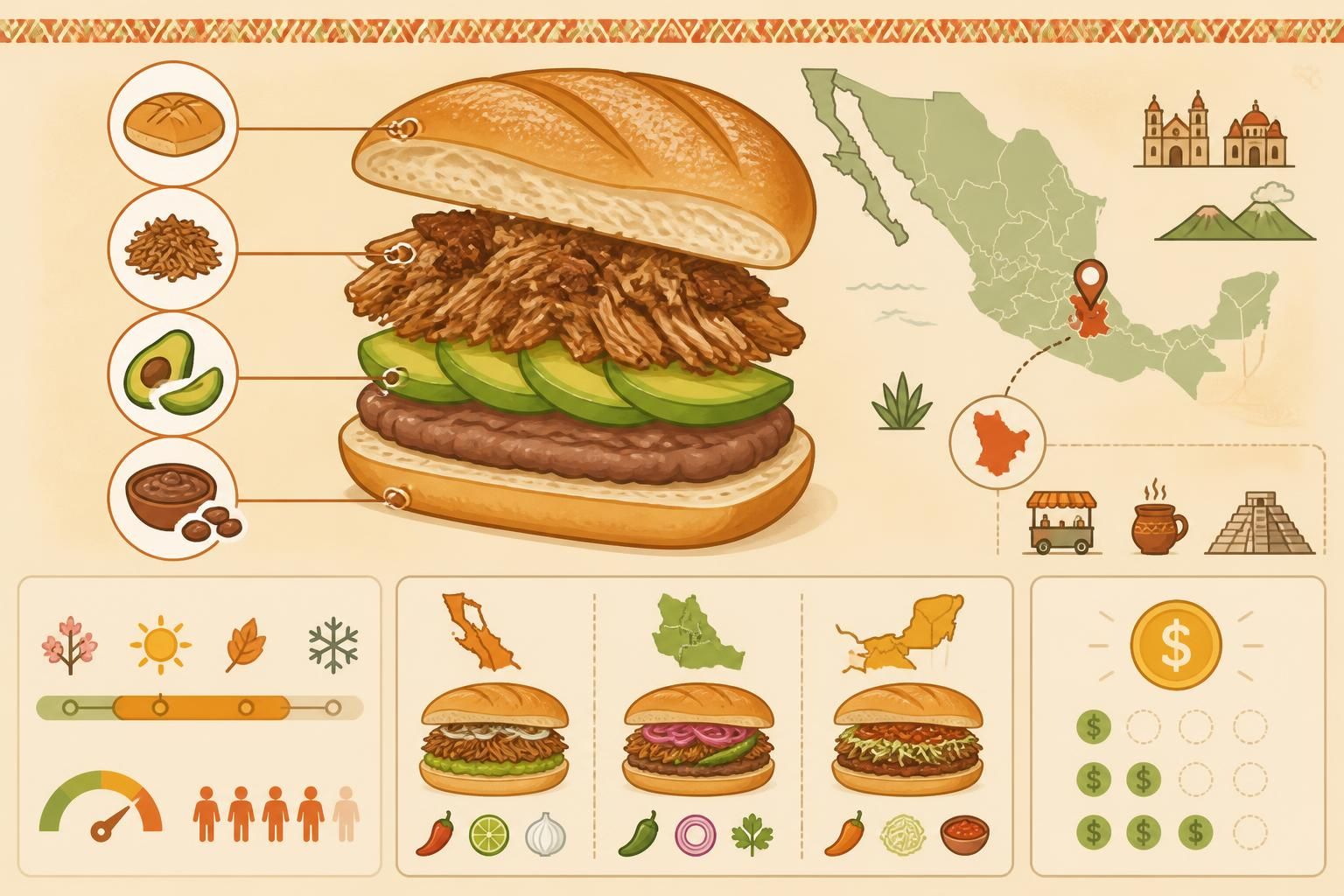 découvrez la torta mexicaine authentique avec pain telera, haricots, avocat et carnitas, le sandwich de rue incontournable du samedi matin pour un délicieux goût du mexique.