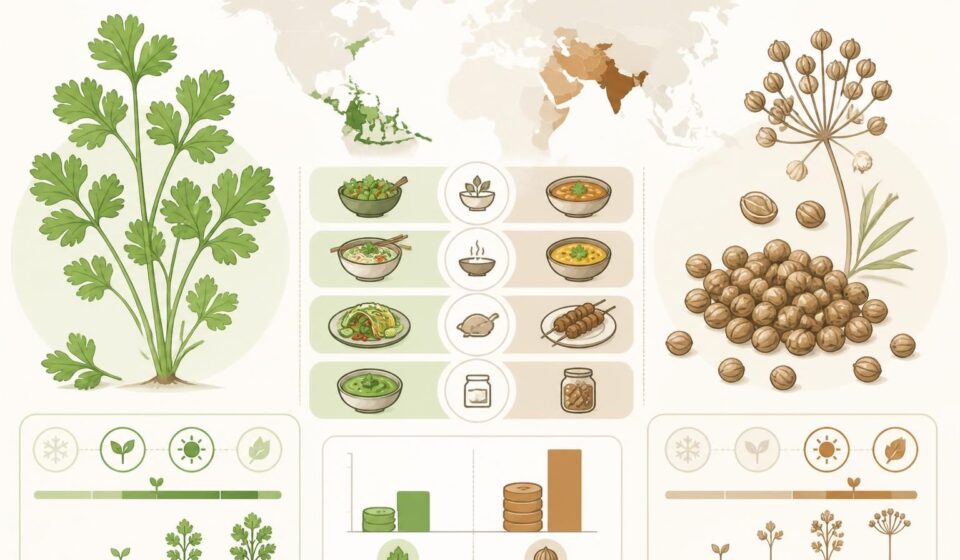 découvrez les différences entre la coriandre fraîche et la coriandre en graines, deux formes du même plant aux usages culinaires distincts pour sublimer vos recettes.