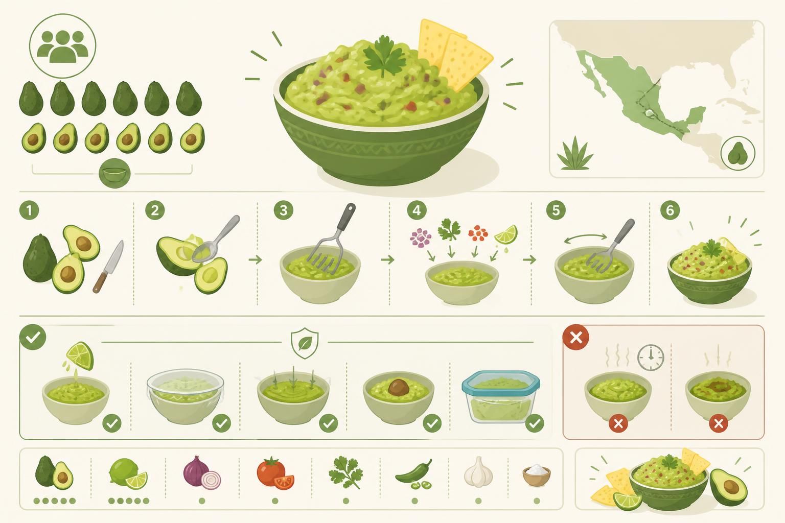 découvrez comment préparer un guacamole pour dix personnes en grande quantité sans qu'il noircisse entre deux services, grâce à nos astuces simples et efficaces pour préserver sa fraîcheur et sa couleur.