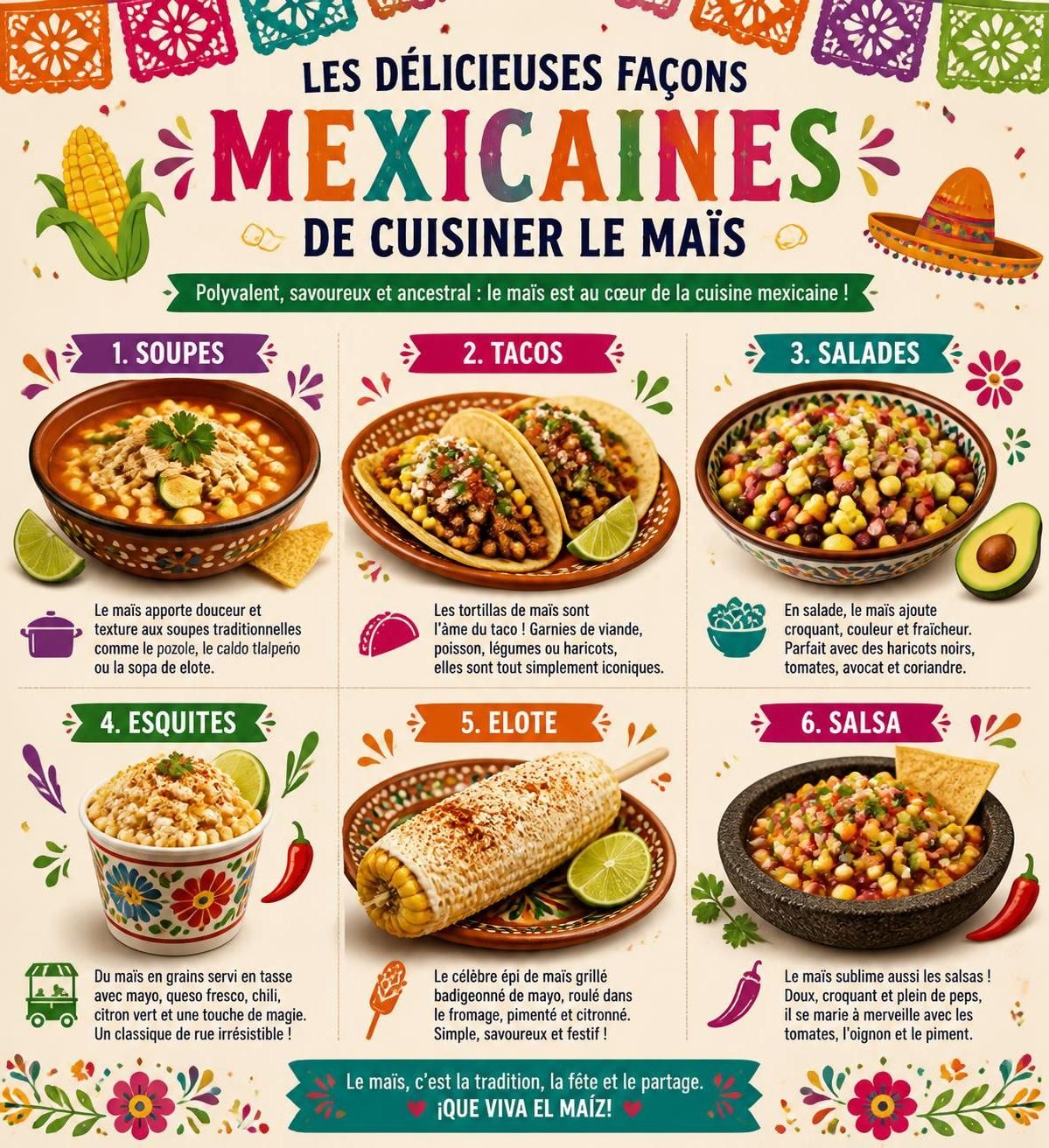 découvrez six recettes savoureuses pour cuisiner le maïs à la mexicaine, bien au-delà de l'épi grillé sur la plancha. apportez une touche authentique et gourmande à vos plats avec ces idées faciles et délicieuses.
