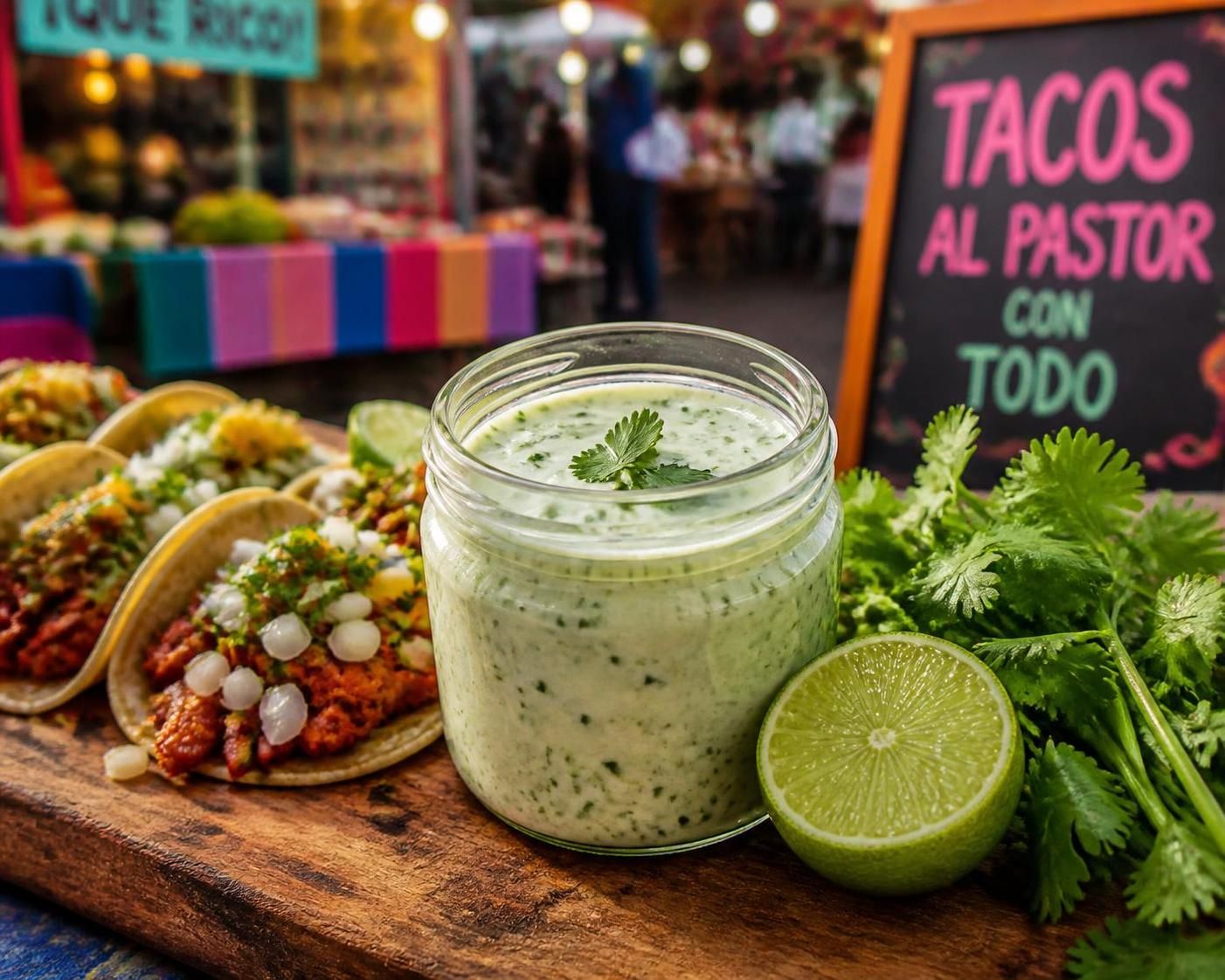 découvrez notre mayonnaise au citron vert et coriandre, une sauce blanche fraîche et rapide à préparer en deux minutes, parfaite pour sublimer vos tacos de rue.