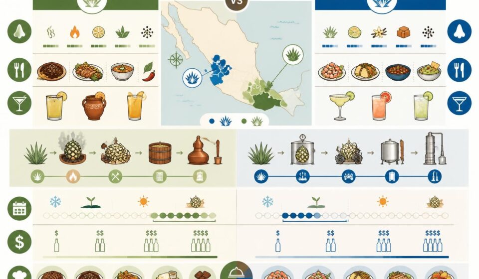 découvrez les différences entre mezcal et tequila et leur impact sur le goût, la cuisine et les cocktails pour une expérience authentique à la cantina.