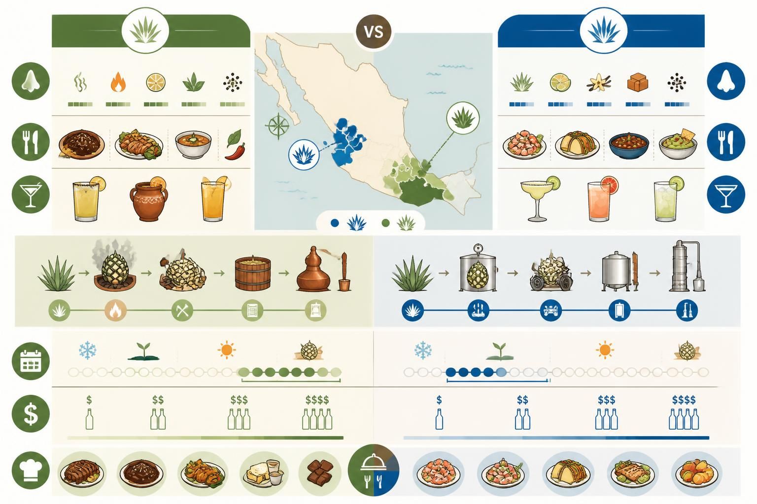 découvrez les différences entre mezcal et tequila et leur impact sur le goût, la cuisine et les cocktails pour une expérience authentique à la cantina.