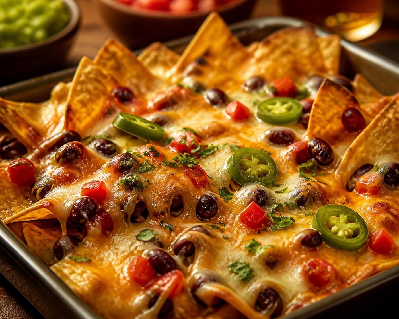 découvrez la recette parfaite des nachos au four avec une couche gourmande de fromage fondu, des garnitures savoureuses et un timing précis pour des nachos toujours croustillants.