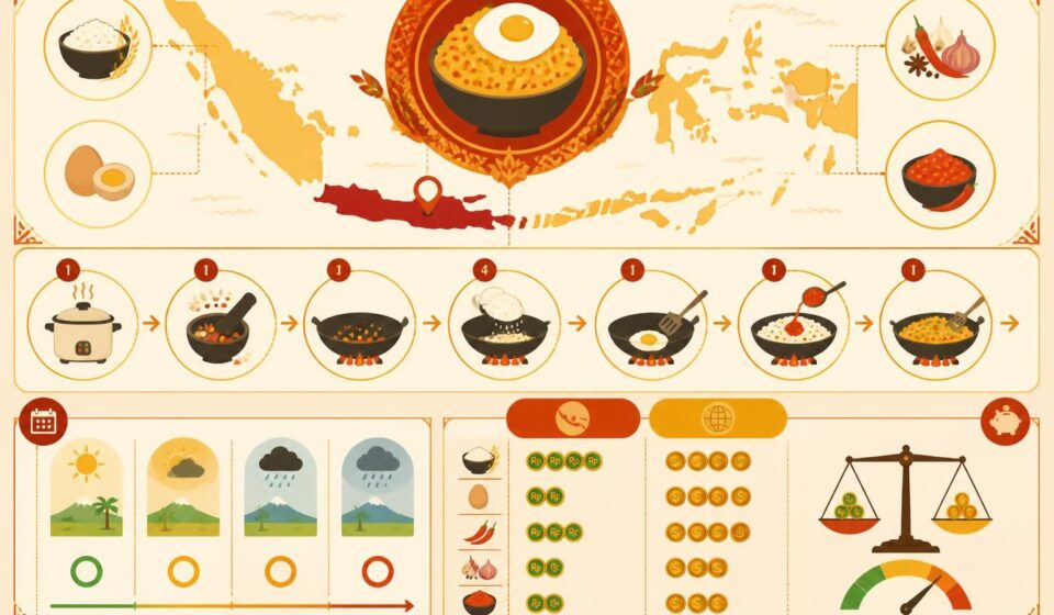 découvrez le nasi goreng indonésien, un riz frit aux épices savoureuses, œuf et sambal, célèbre dans le monde entier pour ses saveurs authentiques et son goût unique.
