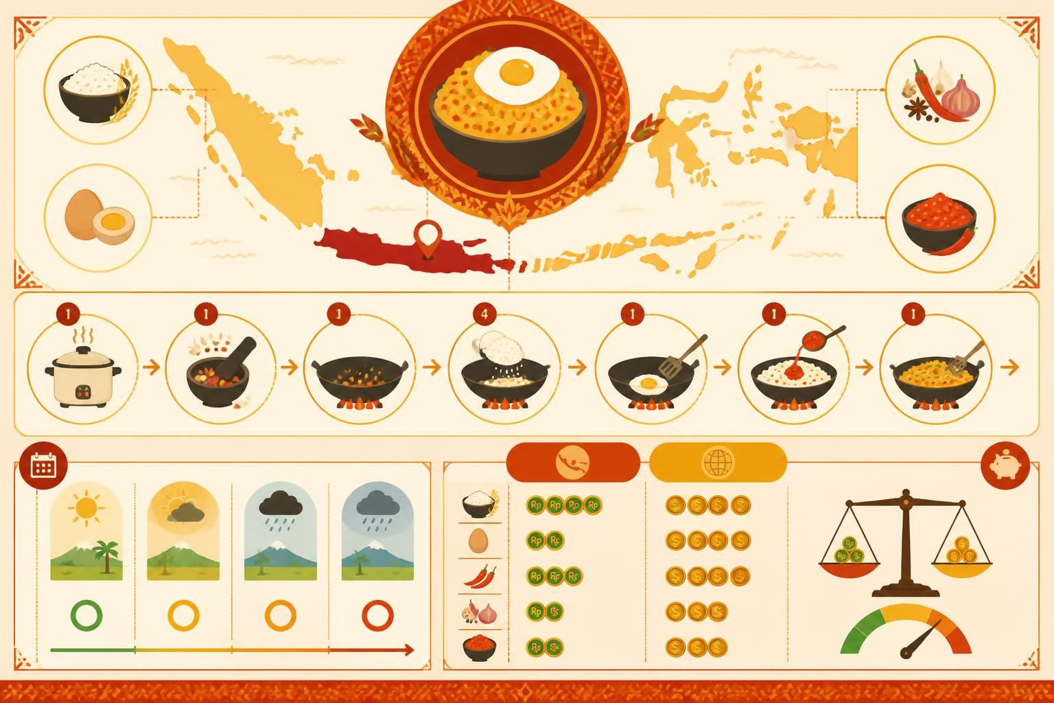 découvrez le nasi goreng indonésien, un riz frit aux épices savoureuses, œuf et sambal, célèbre dans le monde entier pour ses saveurs authentiques et son goût unique.