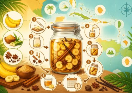 Rhum arrangé à la banane : le bocal créole qu’on prépare maintenant pour le boire dans deux mois découvrez comment préparer un délicieux rhum arrangé à la banane, une spécialité créole à laisser macérer pendant deux mois pour un goût authentique et savoureux.