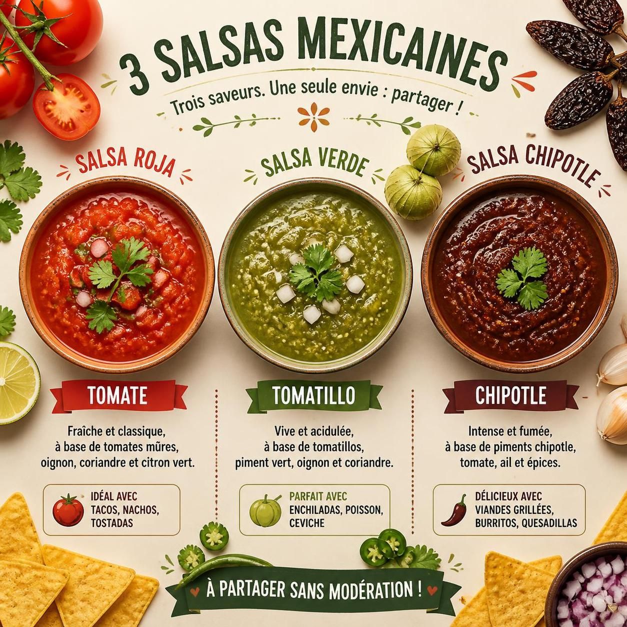 découvrez comment préparer une salsa maison en quinze minutes avec des ingrédients frais comme la tomate crue, le tomatillo ou le chipotle. des recettes rapides et savoureuses parfaites pour vos repas du soir.