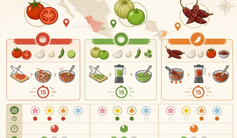découvrez notre recette facile de salsa maison en quinze minutes avec tomate crue, tomatillo ou chipotle. parfait pour accompagner vos repas du quotidien avec saveur et fraîcheur.
