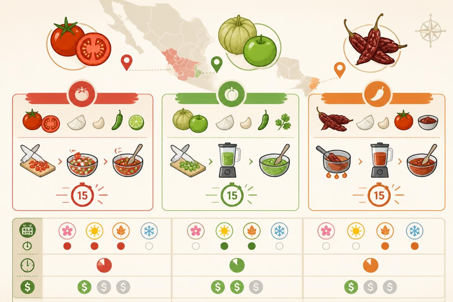 découvrez notre recette facile de salsa maison en quinze minutes avec tomate crue, tomatillo ou chipotle. parfait pour accompagner vos repas du quotidien avec saveur et fraîcheur.